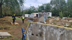 A képen a verseny helyszíne, a romok