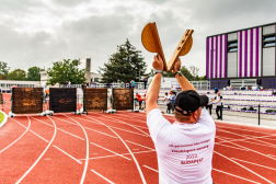 Tűzoltósport-verseny, százméteres akadálypálya