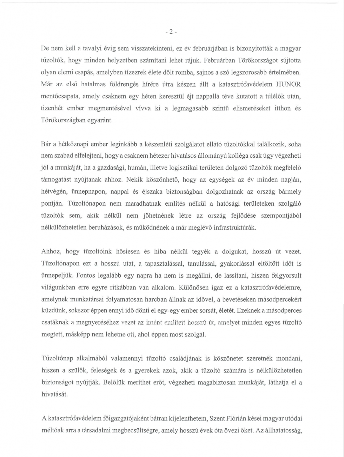 2023-as tűzoltónapi köszöntő