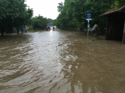 Vízzel árasztott utca