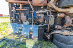 Munka a sérült busznál